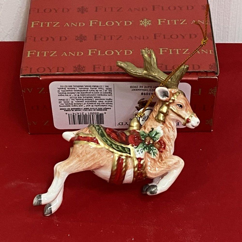 Fitz & Floyd "Holiday Home" Christmas Ornament in Original Box